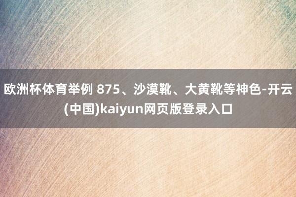 欧洲杯体育举例 875、沙漠靴、大黄靴等神色-开云(中国)kaiyun网页版登录入口