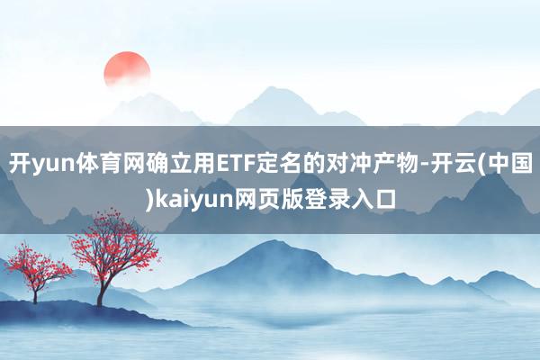 开yun体育网确立用ETF定名的对冲产物-开云(中国)kaiyun网页版登录入口
