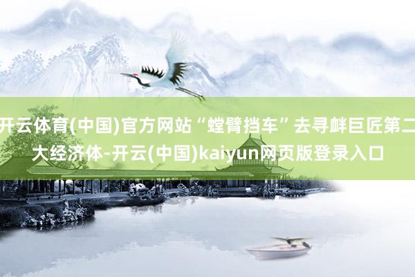 开云体育(中国)官方网站“螳臂挡车”去寻衅巨匠第二大经济体-开云(中国)kaiyun网页版登录入口
