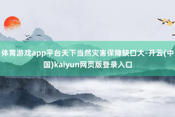 体育游戏app平台天下当然灾害保障缺口大-开云(中国)kaiyun网页版登录入口