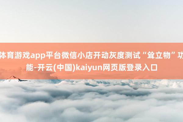体育游戏app平台微信小店开动灰度测试“耸立物”功能-开云(中国)kaiyun网页版登录入口