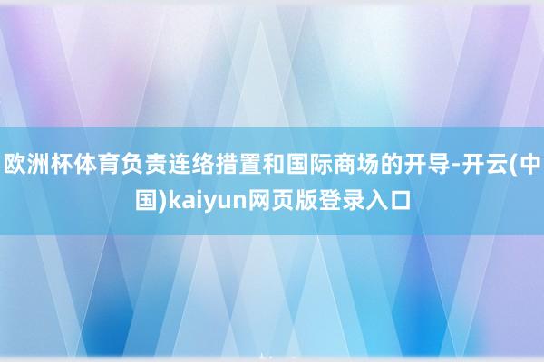 欧洲杯体育负责连络措置和国际商场的开导-开云(中国)kaiyun网页版登录入口