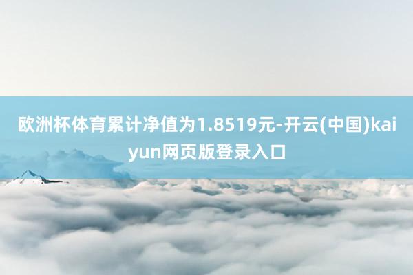 欧洲杯体育累计净值为1.8519元-开云(中国)kaiyun网页版登录入口