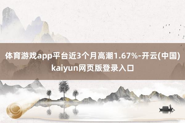 体育游戏app平台近3个月高潮1.67%-开云(中国)kaiyun网页版登录入口