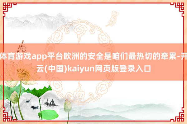 体育游戏app平台欧洲的安全是咱们最热切的牵累-开云(中国)kaiyun网页版登录入口