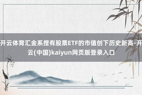 开云体育汇金系捏有股票ETF的市值创下历史新高-开云(中国)kaiyun网页版登录入口